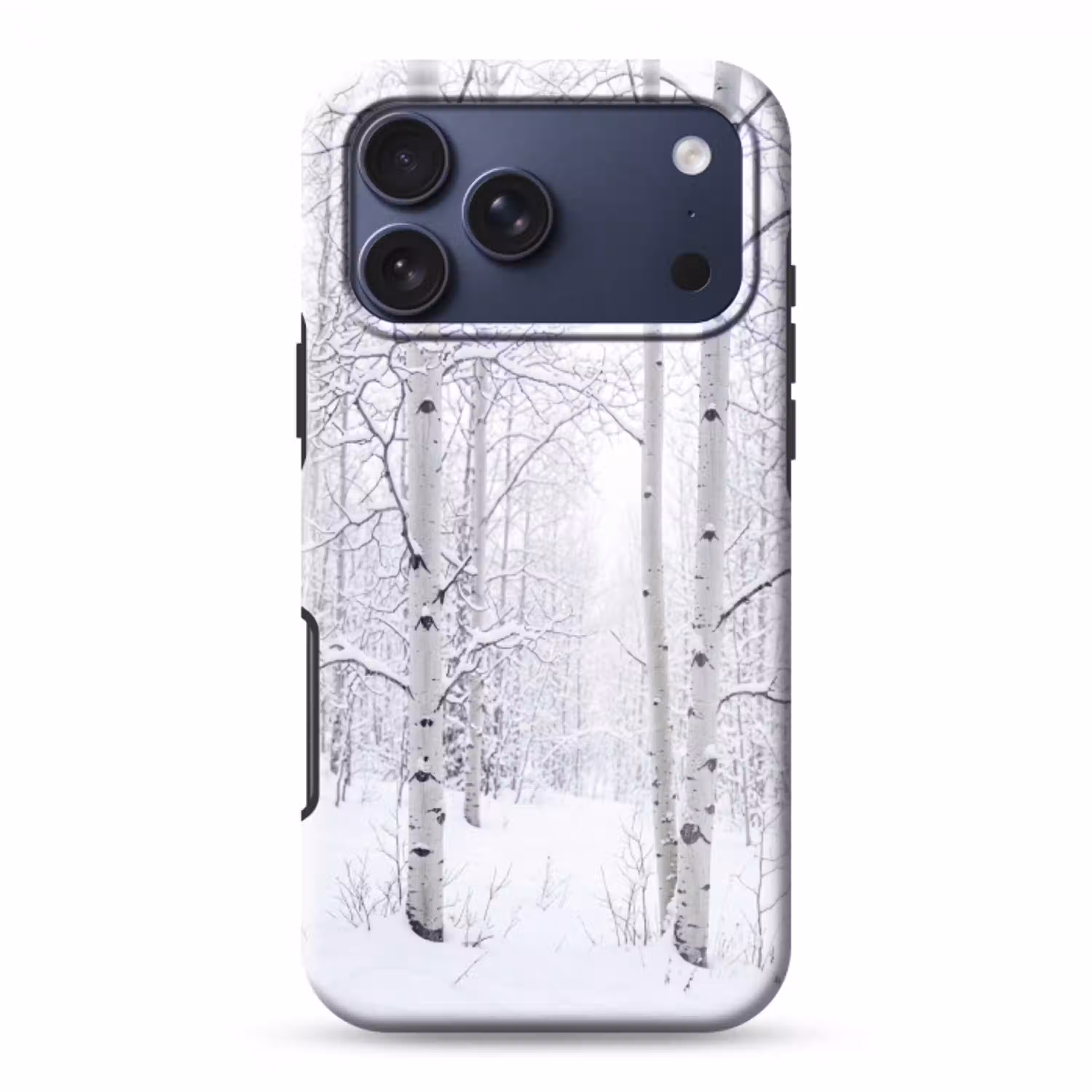 Berkenbomen - Sneeuw - Winter - Bos - Wit Toughcase MagSafe Apple iPhone 17 Pro Max klein -3d