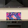 Bloemen - Blauw - Roze keuken achterwand spatscherm klein -sfeer1
