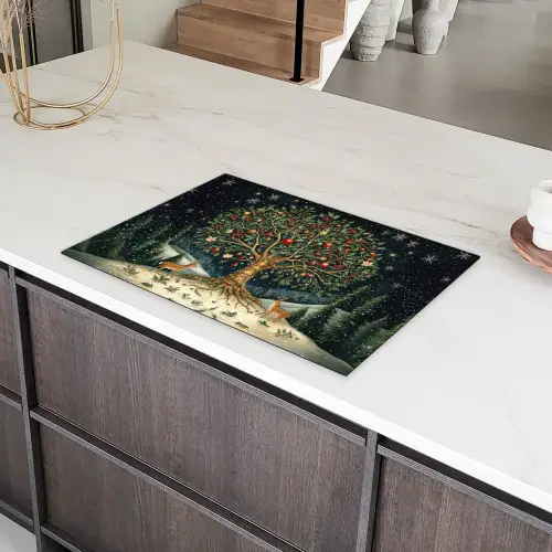 Feestboom - Winterhemel - Kleurrijk Inductie beschermer vinyl 3mm klein -sfeer8