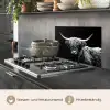 Schotse Hooglander - Koe - Zwart - Wit - Dieren keuken achterwand spatscherm klein -usp_DE
