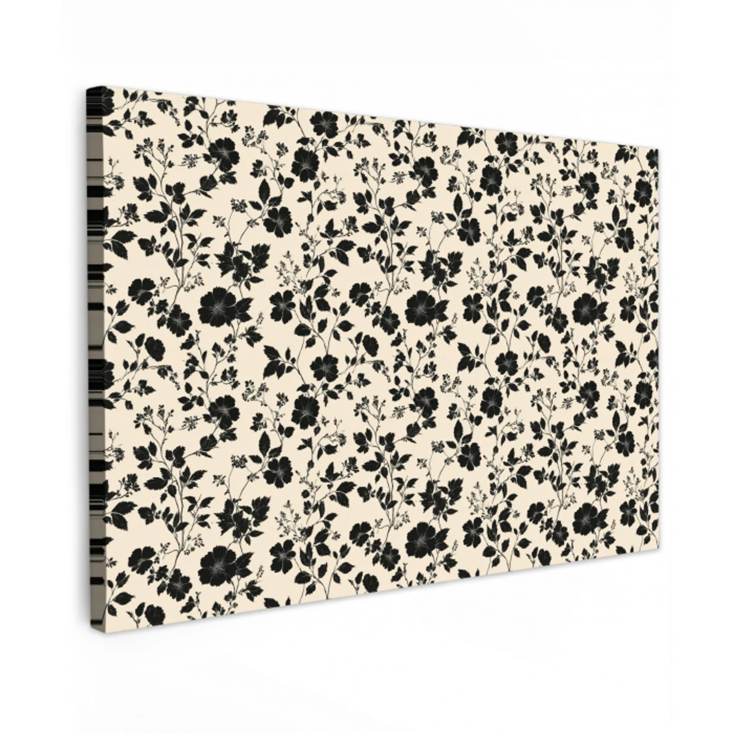 Bloemen - Dessin - Zwart Tuinposter op houten frame 2 cm dik klein 845 -3d