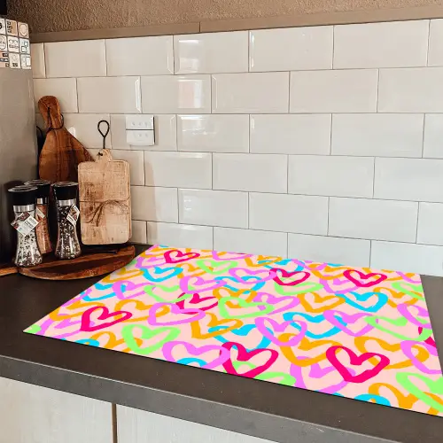 Hart - Neon - Patroon - Kleur Inductie beschermer vinyl 3mm klein 276 -sfeer3