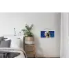 Meisje met de parel - Delfts blauw - Vermeer - Bloemen - Schilderij - Oude meesters textielposter latten blank klein -woonkamer