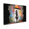 Meisje - Kunst - Paraplu - Graffiti - Kleuren - Muur canvas 2cm klein -z3d