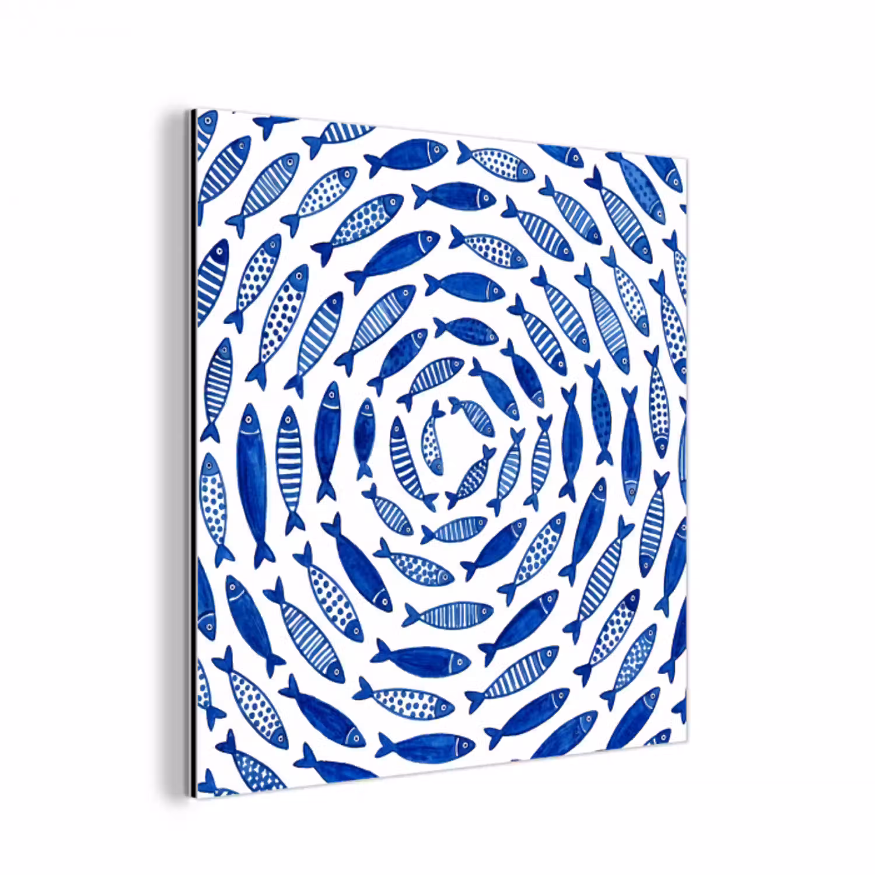 Vis - Patroon - Onderwater - Abstract - Blauw aluminium wit klein -3d