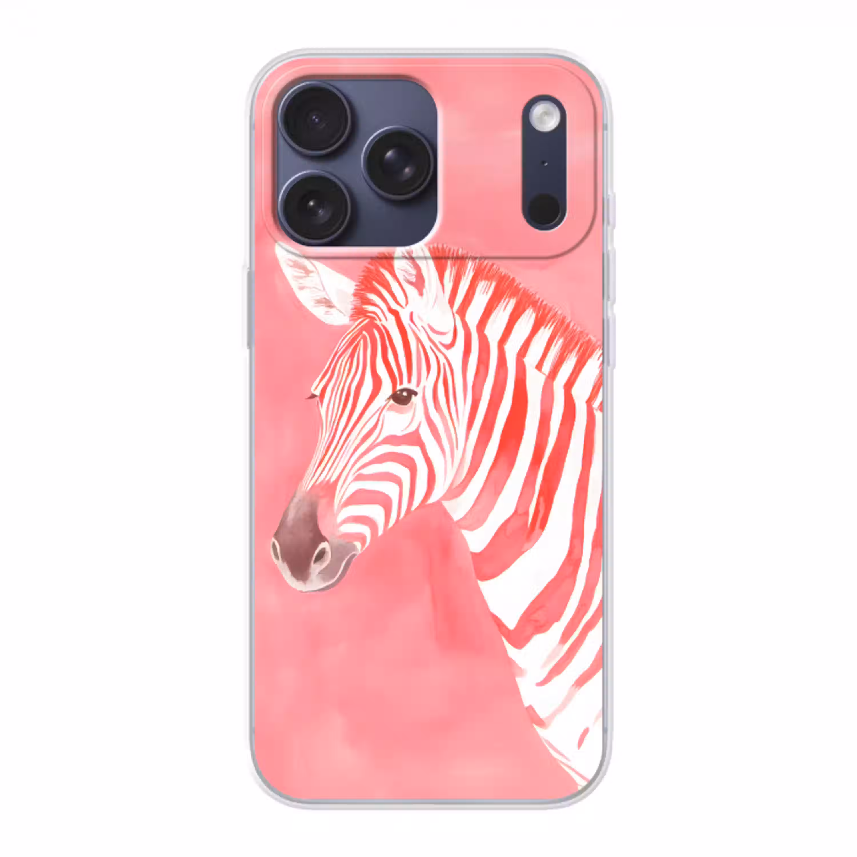 Zebra - Pink - Verf Telefoonhoesje iPhone 17 Pro Max klein -3d