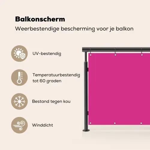 Fuchsia - Neon - Kleuren Balkonbeschermer Duitsland klein 596 -specs_NL