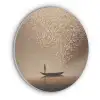 Bootje - Blaadjes - Goud - Water Akoestische PET Vilt - Rond klein -3d