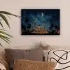 Sterrenhemel - Maan - Palmbomen canvas 2cm klein -sfeer1