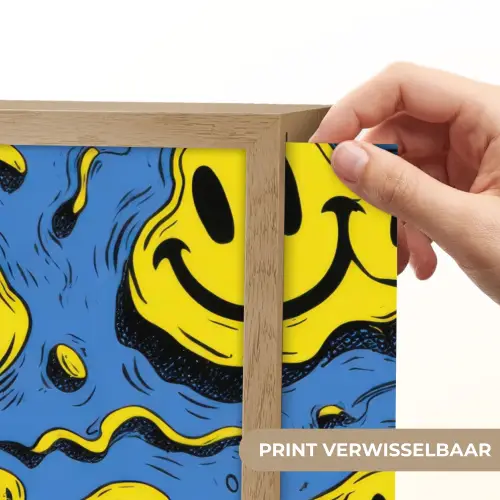 Smileys - Geel - Blauw Light Box met batterij (Wandlamp kind) middel -USP_websiteprintNL