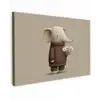 Olifant - Witte bloemen - Kindvriendelijk canvas 2cm klein -z3d