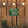 Brug - Hout - Vijver - Waterlelies tuinposter los doek klein -sfeer1