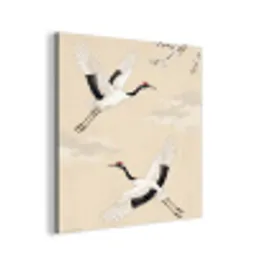 Kraanvogels - Bloesem - Beige aluminium wit klein -3d