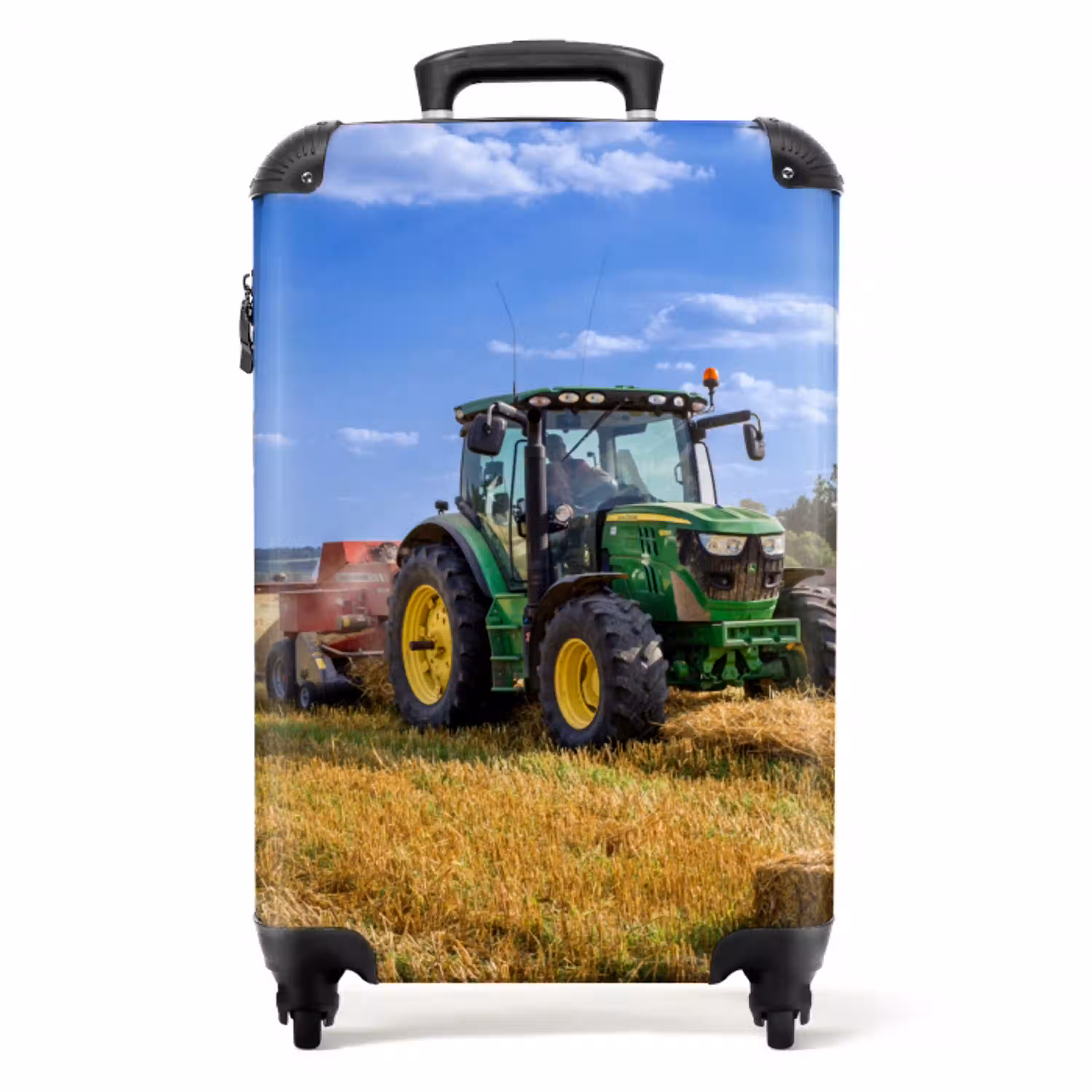 Trekker - Boerderij - Hooi - Akker - Zon - Platteland NBS - Handbagage koffer - Unisex middel -productfoto_recht