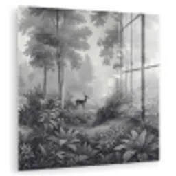 Bos - Hert - Zwart - Wit plexiglas 5mm klein -zzzproduct_nieuw