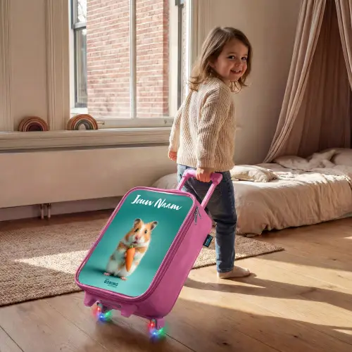 Hamster - Wortel - Dier Kinderkoffer - Roze klein -sfeer1
