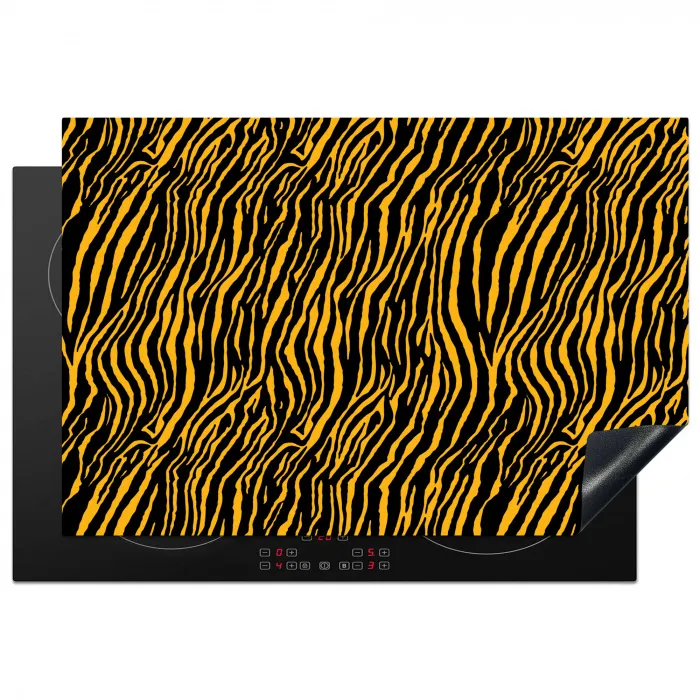 Oranje - Tijger - Zwart - Patroon Inductie beschermer vinyl 3mm klein 276 -3d