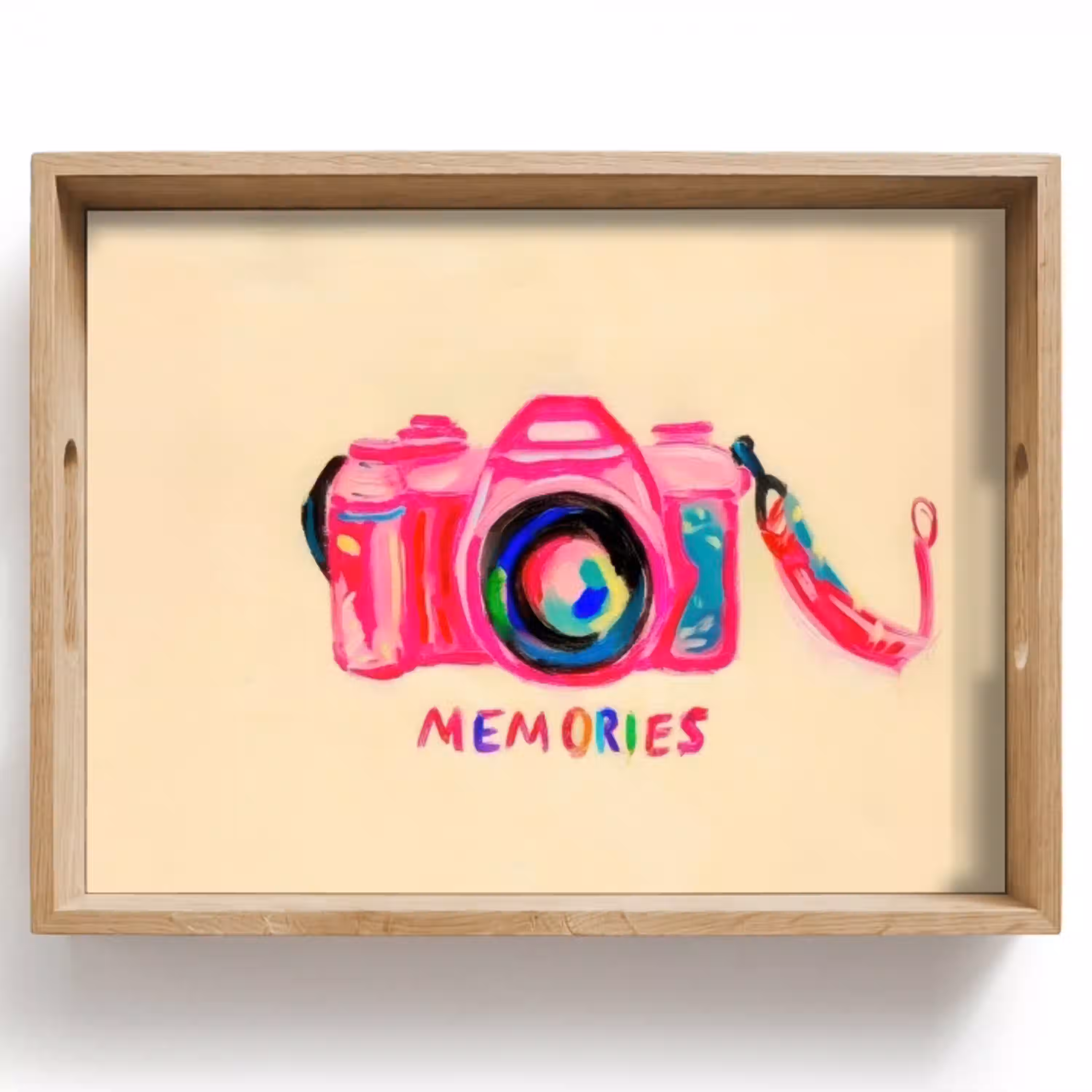 Camera - Memories - Roze - Geschilderd Dienblad Rechthoek middel -z3d_shopping
