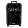 Quotes - Boss - Marmer look - Goud - Zwart NBS - Handbagage koffer - Unisex middel -productfoto_recht