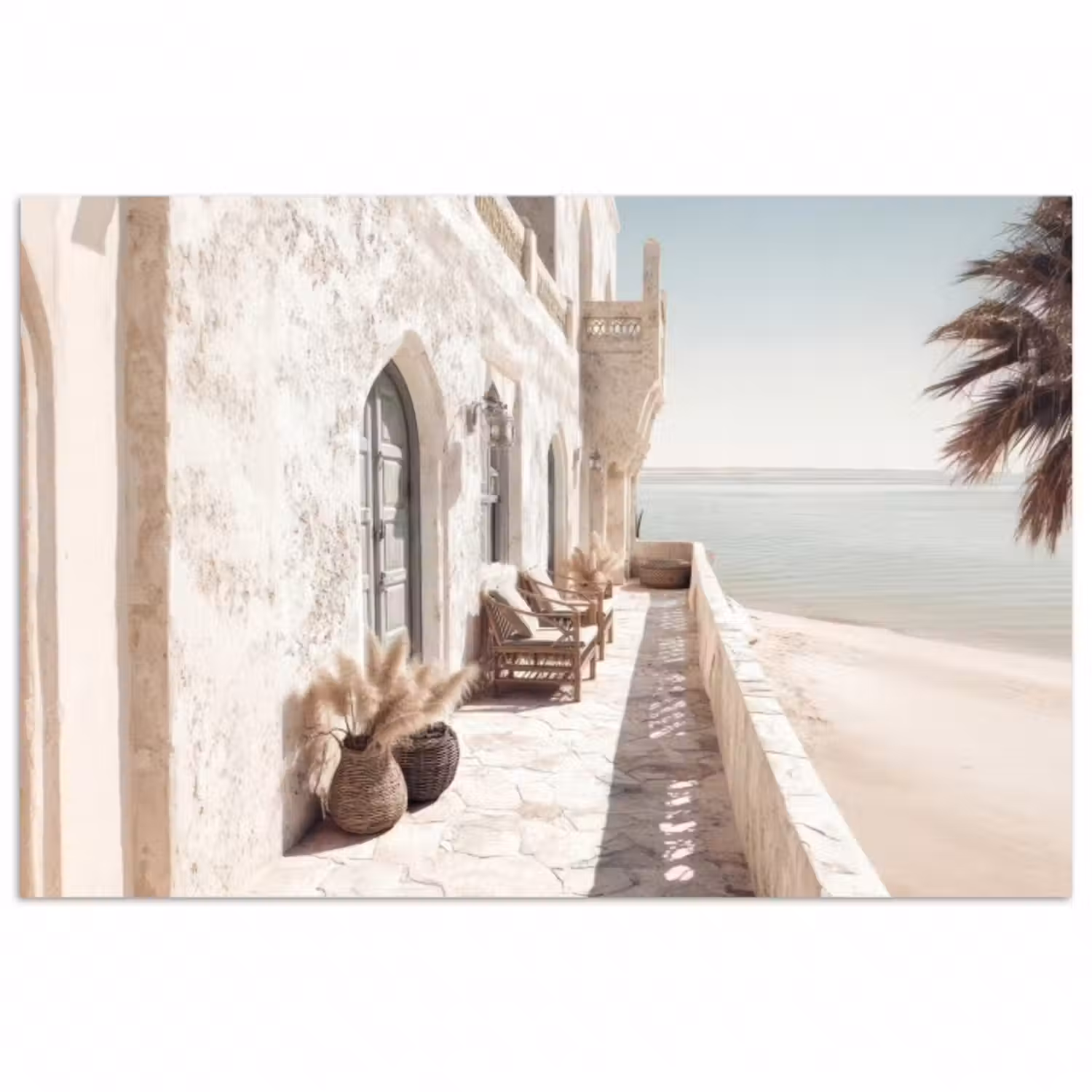 Poster - Terrasse - Stühle - Strand - Beige