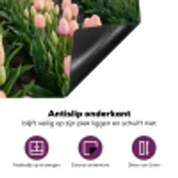 Tulpen - Landschap - Roze Inductie beschermer vinyl 3mm klein -zzzzzzz-cc-onderkant