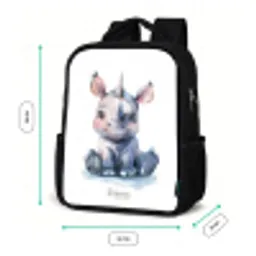 Baby neushoorn Rugzak - Zwart middel -productfoto_formaten
