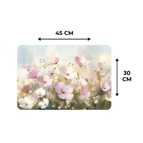Bloemenveld - Lichte tinten - Geschilderd Placemat vinyl groot -specs