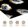 Oesters - Vissen - Blauw - Goud poster papier klein -closeup_NL