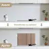 Retro - Hout - Plank - Naturel keuken achterwand spatscherm klein -voor_na_FR
