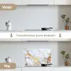 Marmer - Goud - Wit - Luxe - Marmerlook - Glitter keuken achterwand spatscherm klein -voor_na_NL