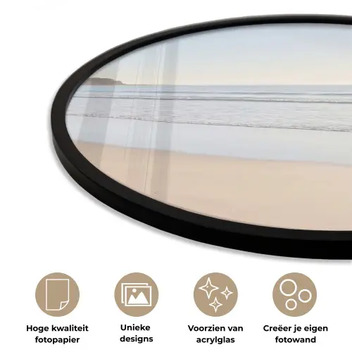 Zee - Zon - Zand Fotolijst rond zonder passe partout klein -closeup_NL