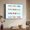 Snoepjes - Realistisch - Kleurrijk Textielframe zwart klein -sfeer3