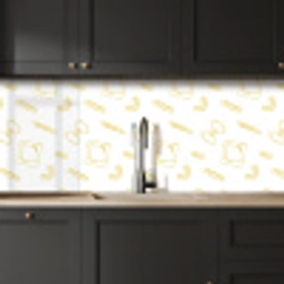 Pasta - Geel - Wit - Patroon keuken achterwand 2 middel -sfeer1