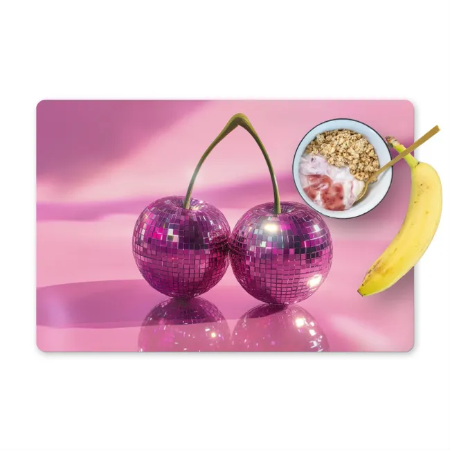 Placemat - 6 stuks - Glitter - Discobol - Roze - Kersen