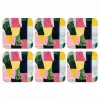 Abstract - Roze - Lappen - Vormen - Geel onderzetter kurk middel -3d