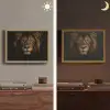 Leeuw - Goud - Druppels Light Box met batterij (Wandlamp) middel -sfeer3