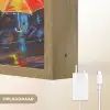 Paraplu's - Schilderij - Kunst - Regenboog Light Box met batterij (Wandlamp) middel -USP_websiteoplaadbaarNL