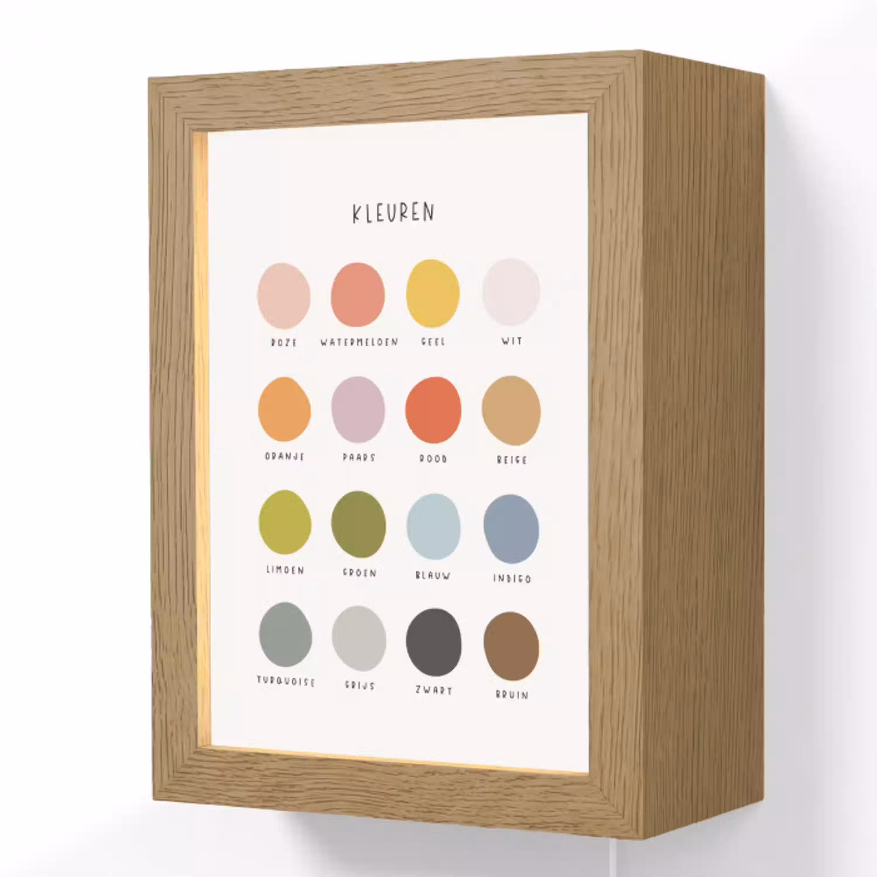 Kleuren - Leren voor kinderen - Educatief Light Box met kabel (Wandlamp kind) klein -3d