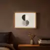 Cirkels - Strepen - Minimalistisch - Zwart Light Box met batterij (Wandlamp) middel -sfeer4