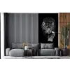 Dieren - Zwart - Luipaard - Wit - Wild fotobehang vinyl groot -bank