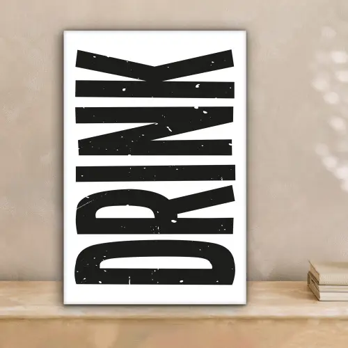 Drink - Zwart - Wit - Decoratie canvas 2cm klein -sfeer1