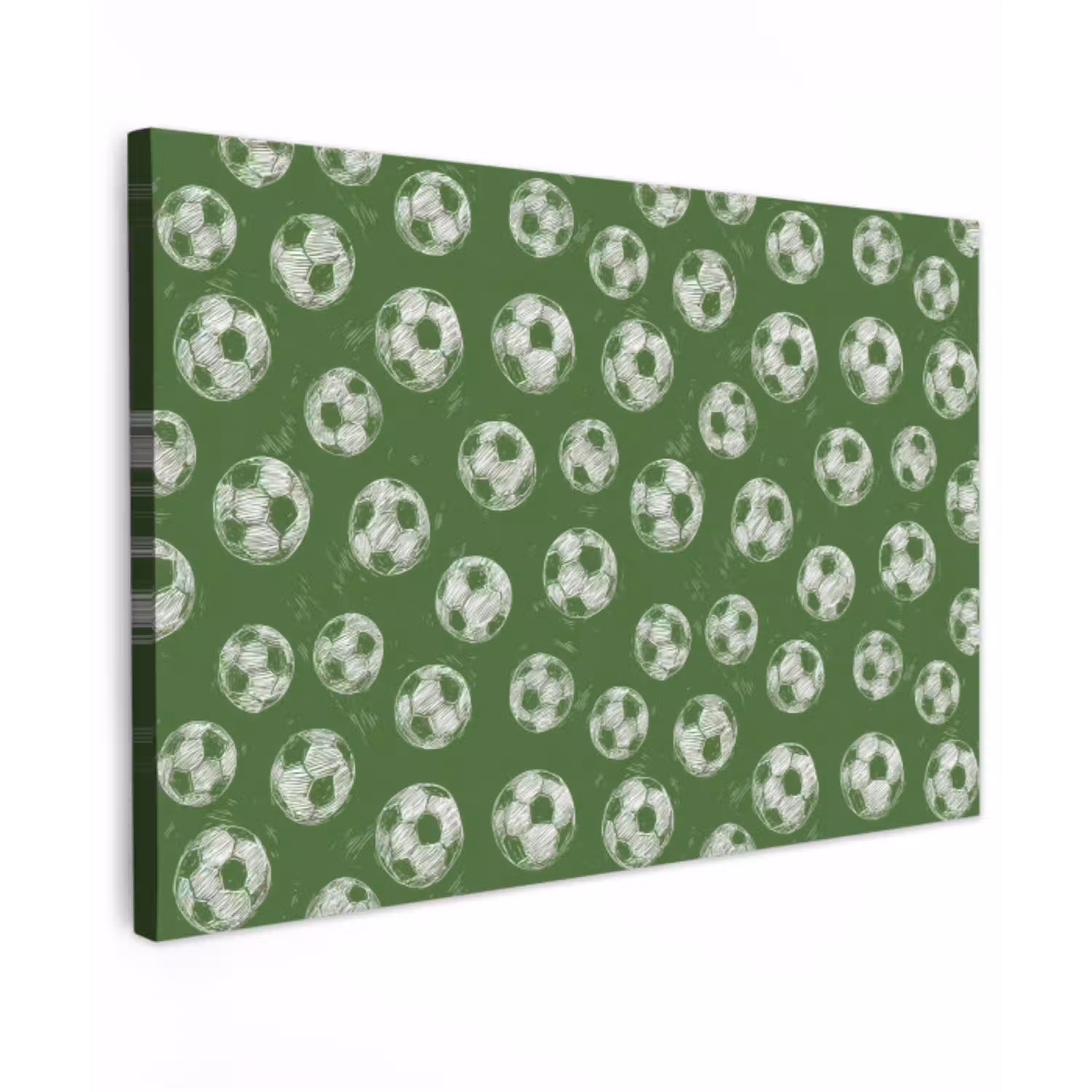 Voetbal - Sport - Groen Tuinposter op houten frame 2 cm dik klein 845 -3d