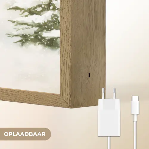 Kerstman- Winter - Sneeuw - Wit - Rood Light Box met batterij (Wandlamp) middel -USP_websiteoplaadbaarNL