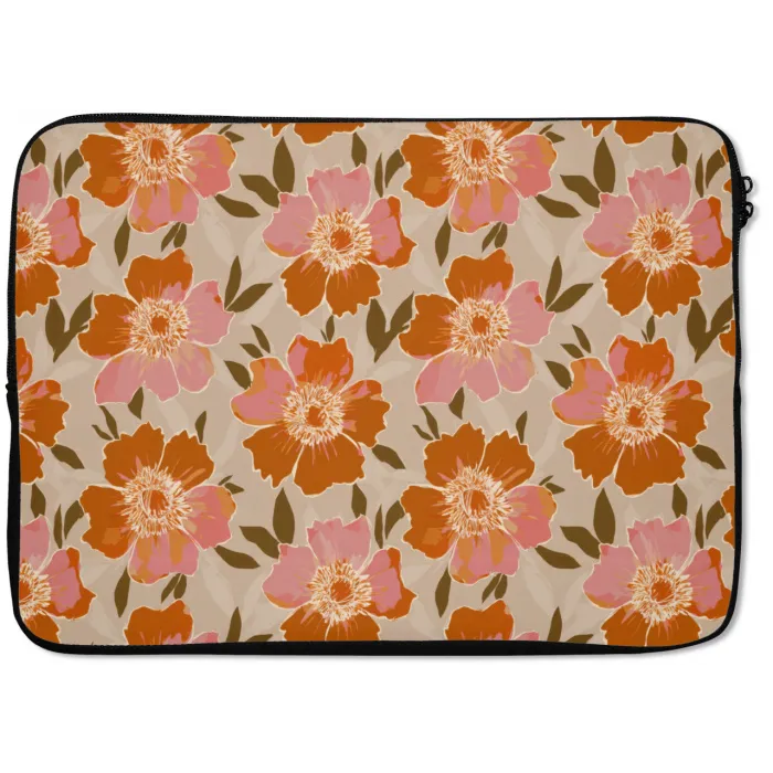 Bloemen - Motief - Retro laptophoes neopreen klein 279 -zkaufland3dotto