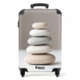 Gestapelde - Stenen - Grijs NBS - Handbagage koffer - Volwassenen Unisex middel -productfoto_recht