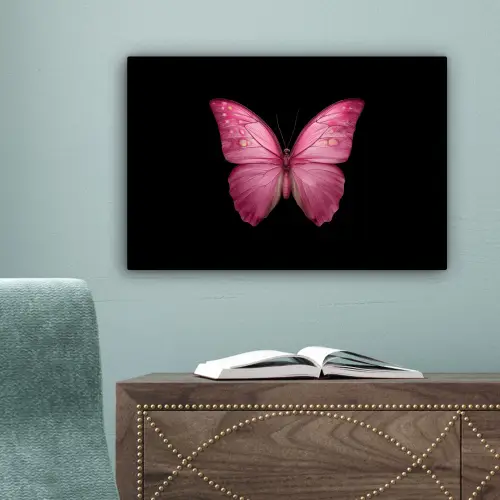 Vlinder - roze - Elegant canvas 2cm klein -sfeer4