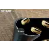 Macarons - Patroon - Goud - Zwart Placemat vinyl groot -closeup