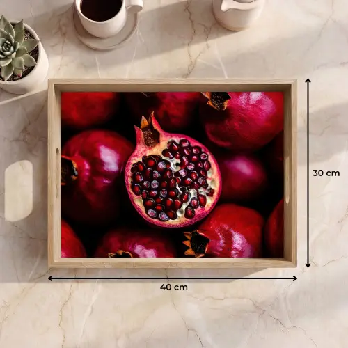 Granaatappel - Rood - Fruit Dienblad Rechthoek middel -USP_Formaat