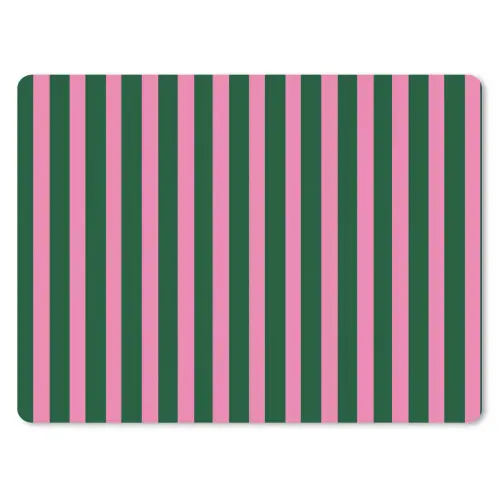 Verticale strepen - Groen - Roze muismat rubber klein 262 -3d