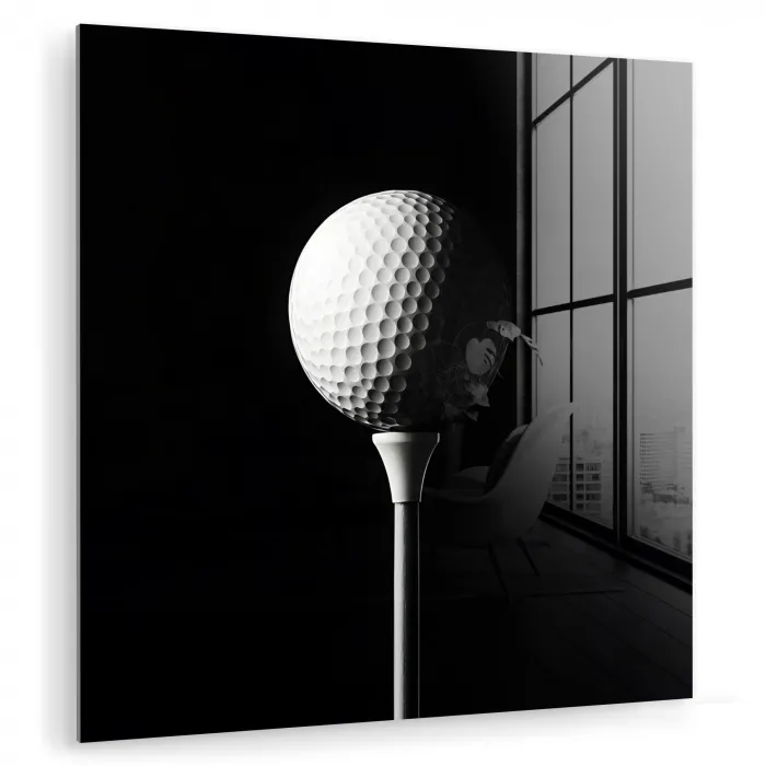 Golfbal - Minimalistisch - Wit plexiglas 5mm klein -zzzproduct_nieuw